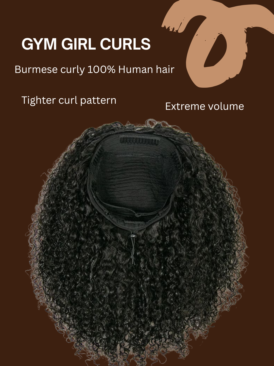 GYM GIRL CURL HALF WIG